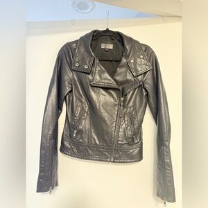 NWOT Mackage for Aritzia Black Leather Moto Jacket | Asymmetrical Zip | Size XXS